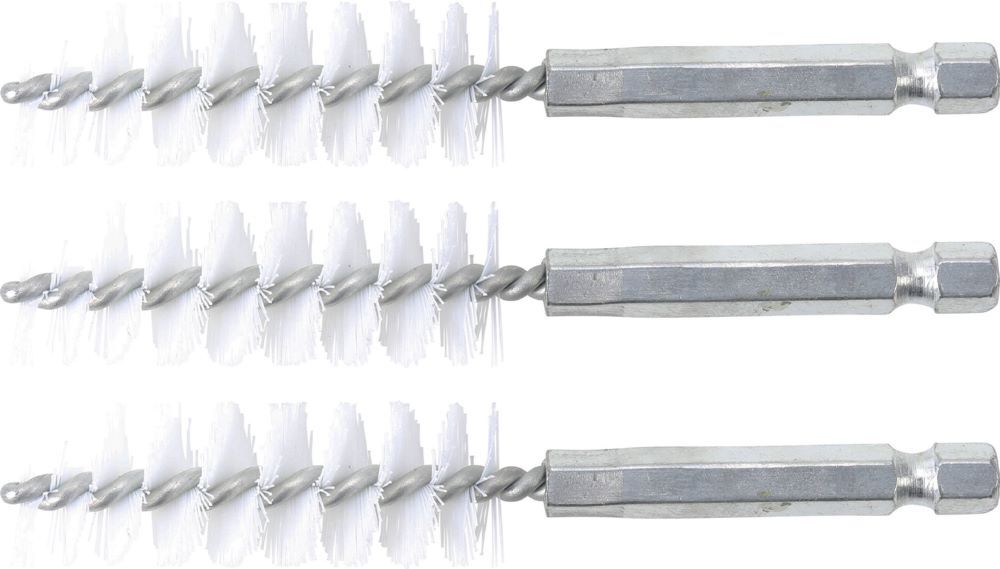 Produktbild BGS Nylonbürste 16 mm Antrieb Außensechskant 6,3 mm 1/4 Zoll 3 teilig