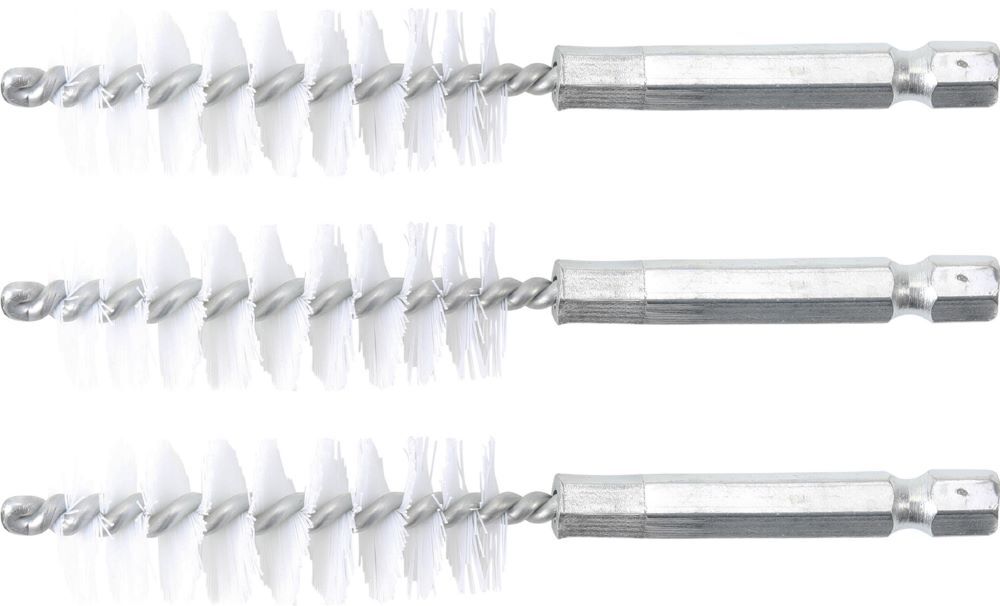 Produktbild BGS Nylonbürste 17 mm Antrieb Außensechskant 6,3 mm 1/4 Zoll 3 teilig