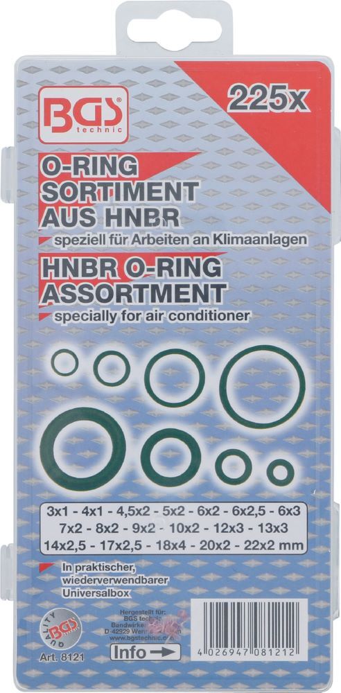 Produktbild O-Ring Sortiment HNBR Durchmesser 3 - 22 mm 225 teilig bild 3