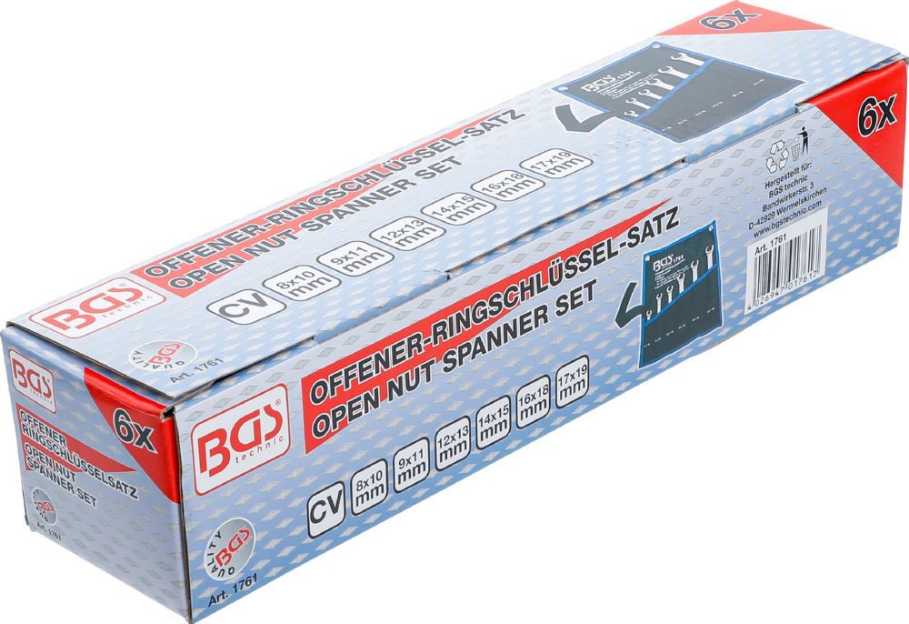 BGS Doppel Ringschlüssel Satz 8 x 10 - 17 x 19 mm 6 teilig Produktbild BGS Doppel Ringschlüssel Satz 8 x 10 - 17 x 19 mm 6 teilig bild 6