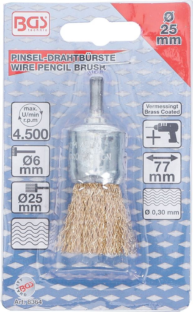 Produktbild Pinsel Drahtbürste vermessingt Durchmesser 25 mm bild 4