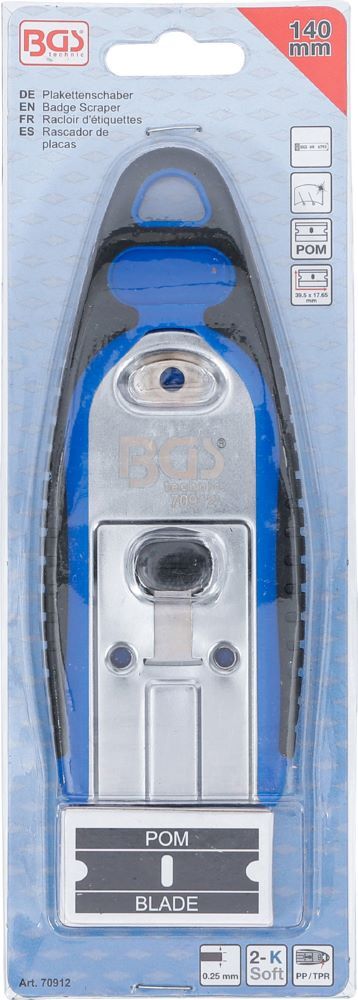 BGS Plakettenschaber 40 mm mit 6 Kunstoff Schaberklingen BGS Plakettenschaber 40 mm mit 6 Kunstoff Schaberklingen