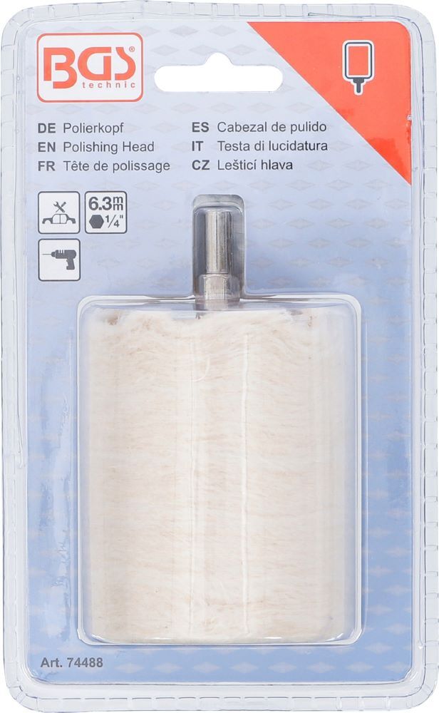 Produktbild Polierkopf Zylinderform Antrieb Außensechskant 6,3 mm 1/4 Zoll bild 4