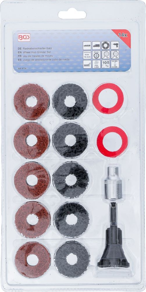 BGS Radnabenschleifer Satz für Stehbolzen und Radmutternbolzen 14 teilig Produktbild BGS Radnabenschleifer Satz für Stehbolzen und Radmutternbolzen 14 teilig bild 7