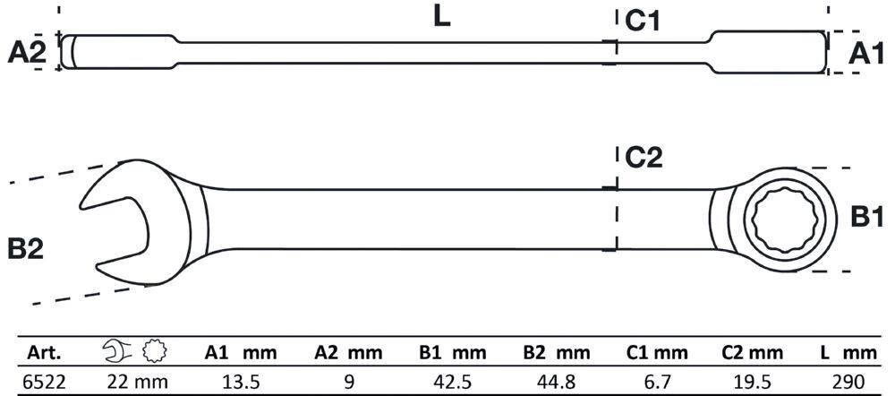 BGS Ratschenring Maulschlüssel 22 mm Produktbild BGS Ratschenring Maulschlüssel 22 mm bild 2