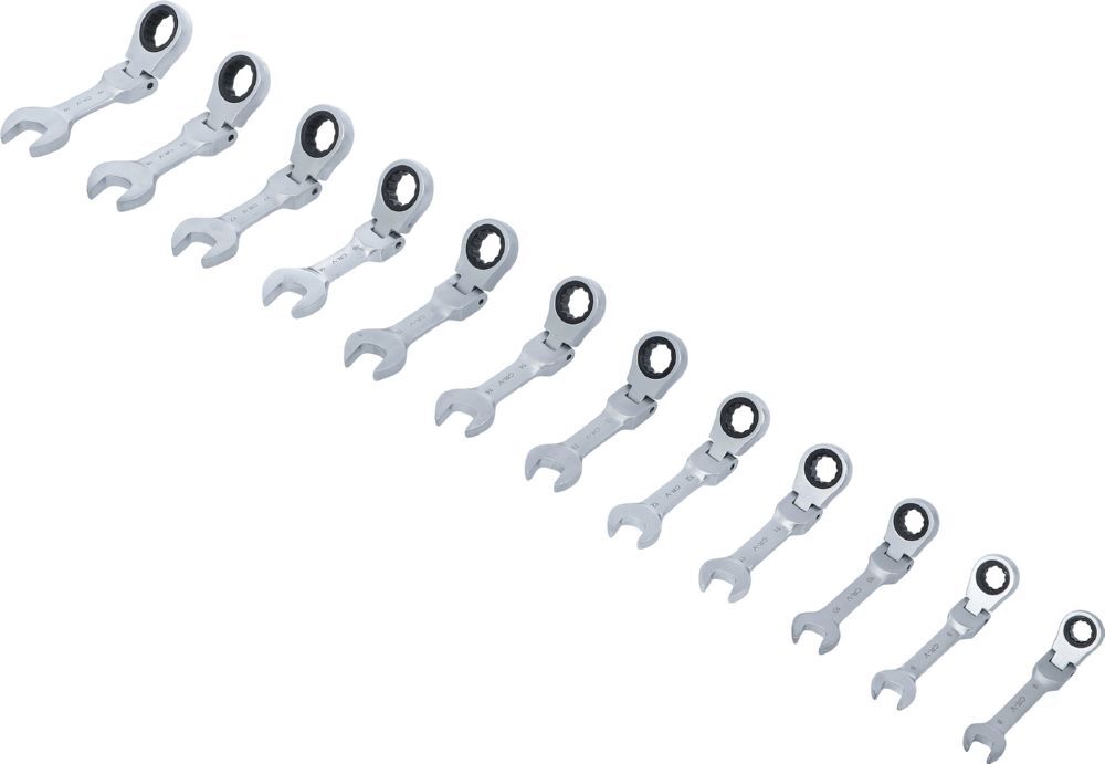 BGS Ratschenring Maulschlüssel Satz 8 - 19 mm 12 teilig kurz abwinkelbar Produktbild BGS Ratschenring Maulschlüssel Satz 8 - 19 mm 12 teilig kurz abwinkelbar bild 2