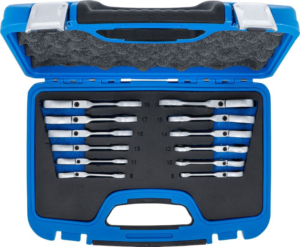 BGS Ratschenring Maulschlüssel Satz 8 - 19 mm 12 teilig kurz abwinkelbar Produktbild BGS Ratschenring Maulschlüssel Satz 8 - 19 mm 12 teilig kurz abwinkelbar bild 5