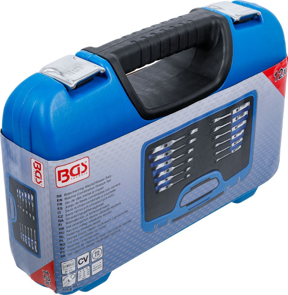 BGS Ratschenring Maulschlüssel Satz 8 - 19 mm 12 teilig kurz abwinkelbar Produktbild BGS Ratschenring Maulschlüssel Satz 8 - 19 mm 12 teilig kurz abwinkelbar bild 9