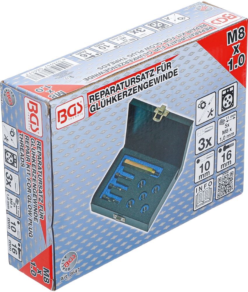 BGS Reparatursatz für Glühkerzengewinde M8 x 1.0 BGS Reparatursatz für Glühkerzengewinde M8 x 1.0