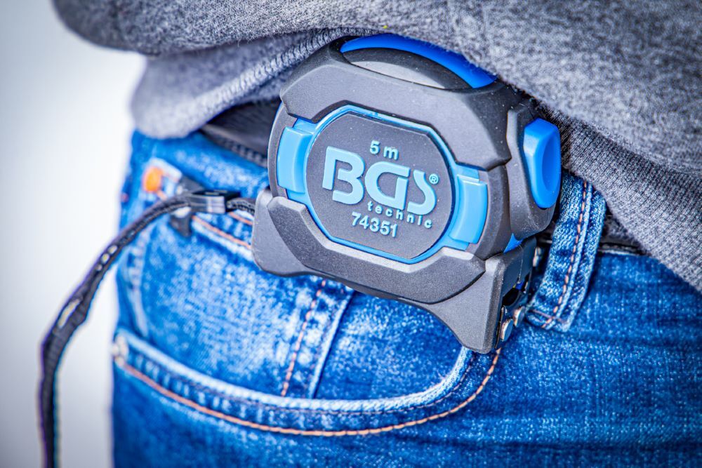 BGS Rollbandmaß 19 mm x 5 m Blau / Schwarz Produktbild BGS Rollbandmaß 19 mm x 5 m Blau / Schwarz bild 4