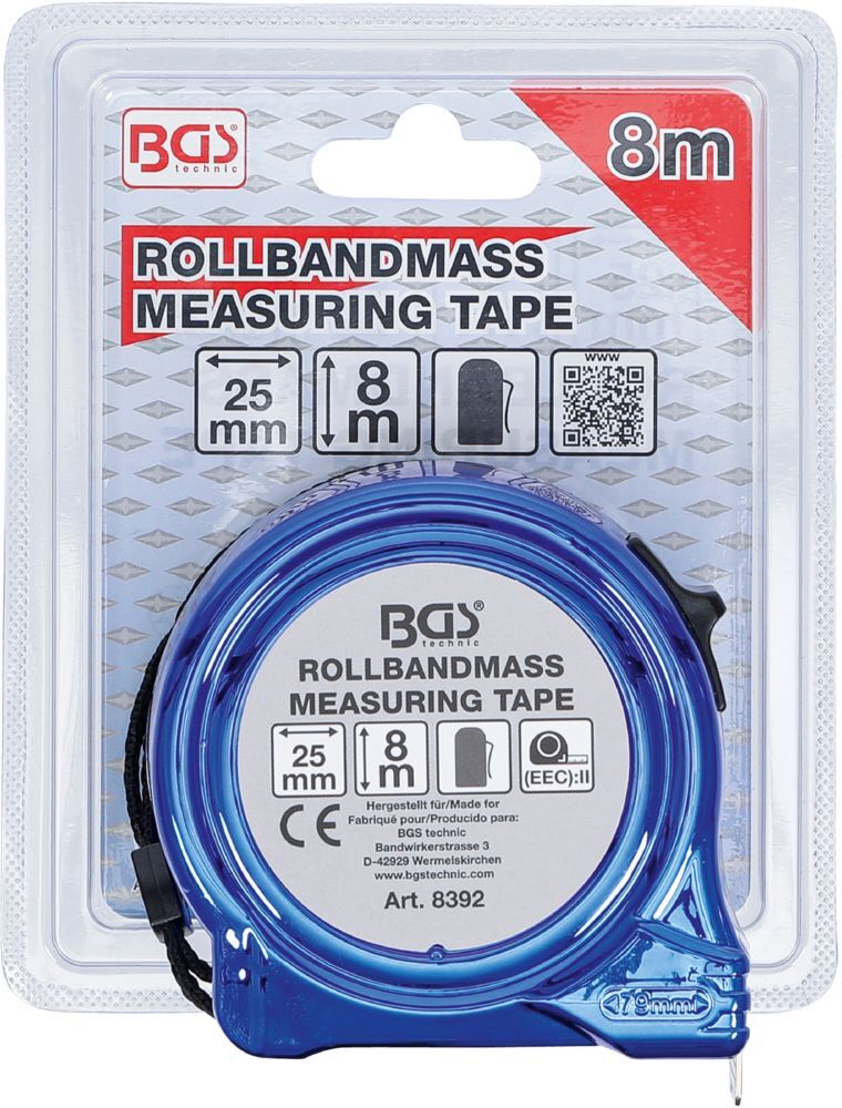 BGS Rollbandmaß 25 mm x 8 m in Blau Produktbild BGS Rollbandmaß 25 mm x 8 m in Blau bild 3