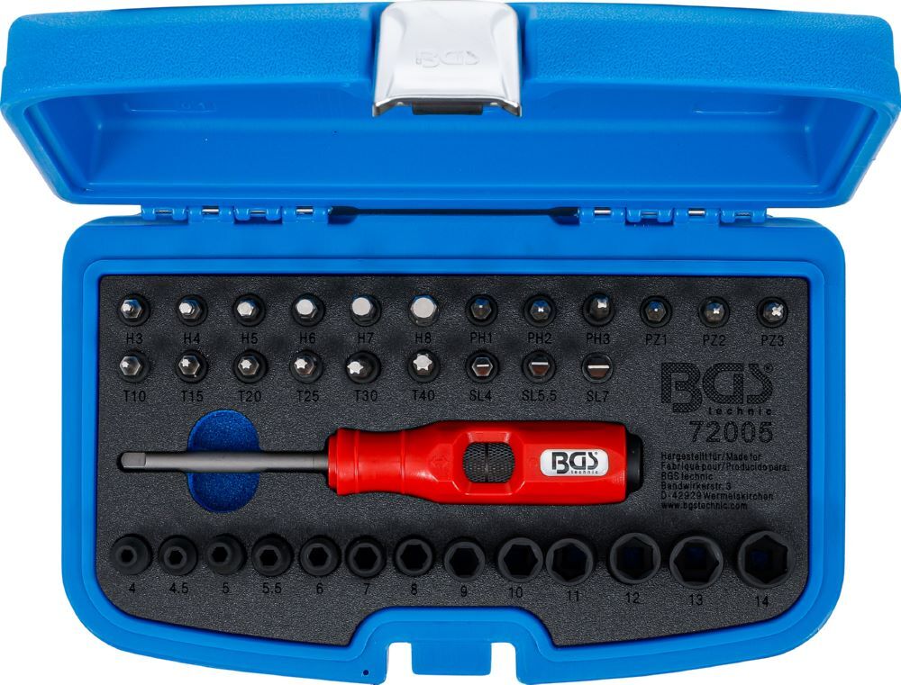 BGS Schlag Schraubendreher Satz Abtrieb Außenvierkant 6,3 mm 1/4 Zoll 36 teilig Produktbild BGS Schlag Schraubendreher Satz Abtrieb Außenvierkant 6,3 mm 1/4 Zoll 36 teilig bild 6