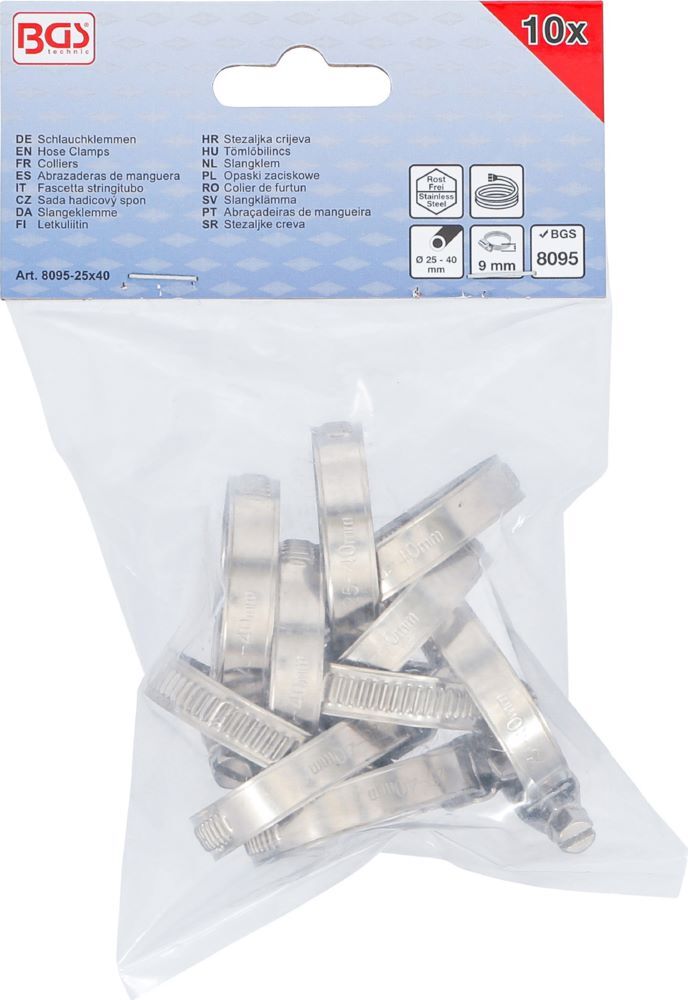 Produktbild Schlauchklemmen rostfrei 25 x 40 mm 10 teilig bild 4