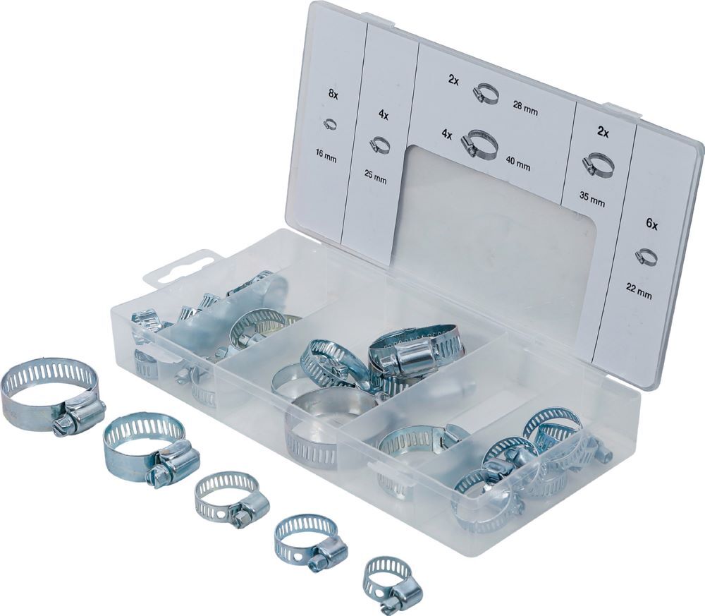 Produktbild BGS Schlauchklemmen Sortiment Durchmesser 16 - 40 mm 26 teilig