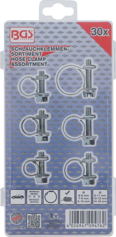 Produktbild Schlauchklemmen Sortiment Durchmesser 6 - 16 mm 30 teilig bild 3
