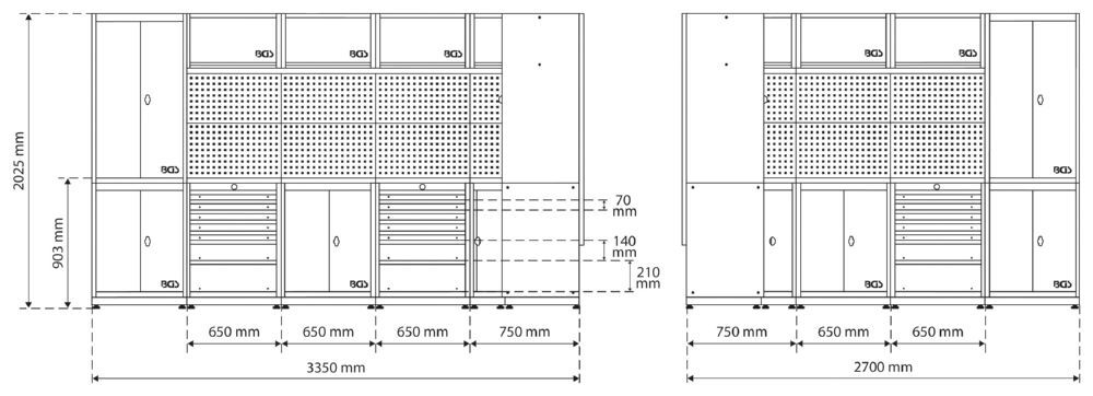 BGS Schrankwand System 8 Module mit Massivholz Arbeitsplatte Produktbild BGS Schrankwand System 8 Module mit Massivholz Arbeitsplatte bild 6