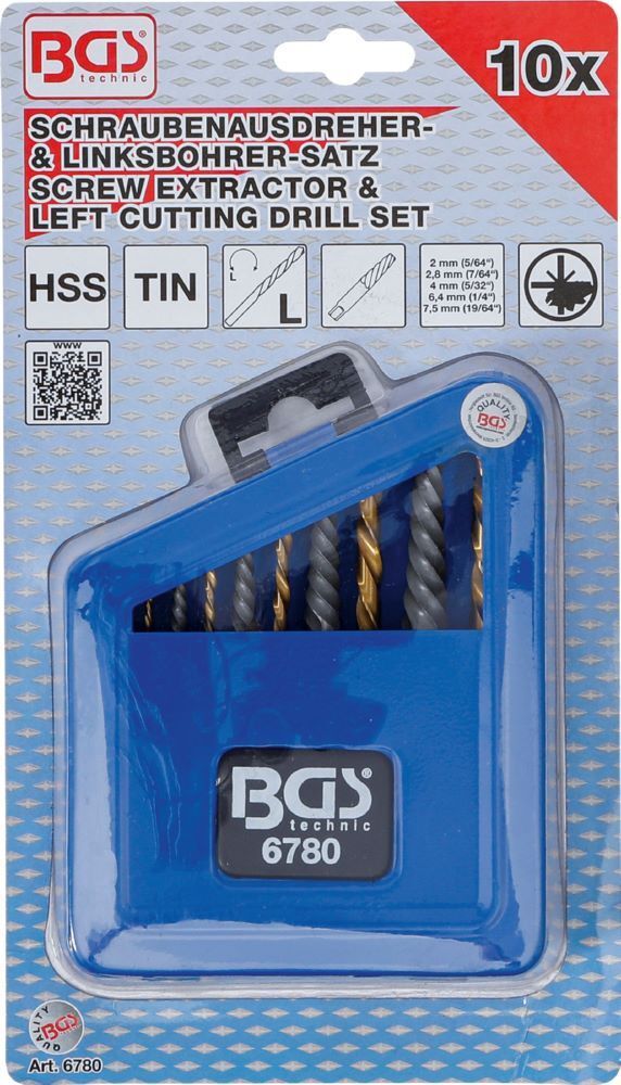 Produktbild Schraubenausdreher Linksbohrer-Satz HSS titan-nitriert 2 - 7,5 mm 10 teilig bild 6