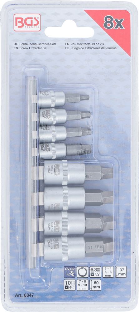 Produktbild Schraubenausdreher Satz Antrieb 3-10 mm 8 teilig bild 3