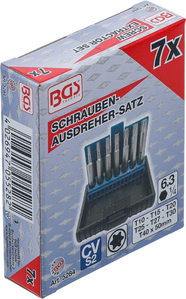 Produktbild Schraubenausdreher Satz für defektes T-Profil für Torx T10 - T40 7 teilig bild 6
