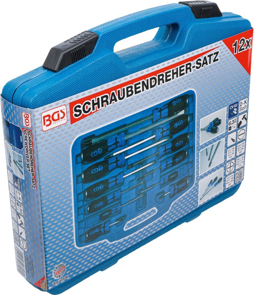 BGS Schraubendreher Satz mit 6,3 mm 1/4 Zoll Innenvierkant 12 teilig BGS Schraubendreher Satz mit 6,3 mm 1/4 Zoll Innenvierkant 12 teilig