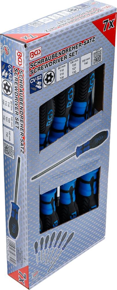 BGS Schraubendreher Satz T-Profil mit Bohrung T10 - T40 7 teilig Produktbild BGS Schraubendreher Satz T-Profil mit Bohrung T10 - T40 7 teilig bild 3