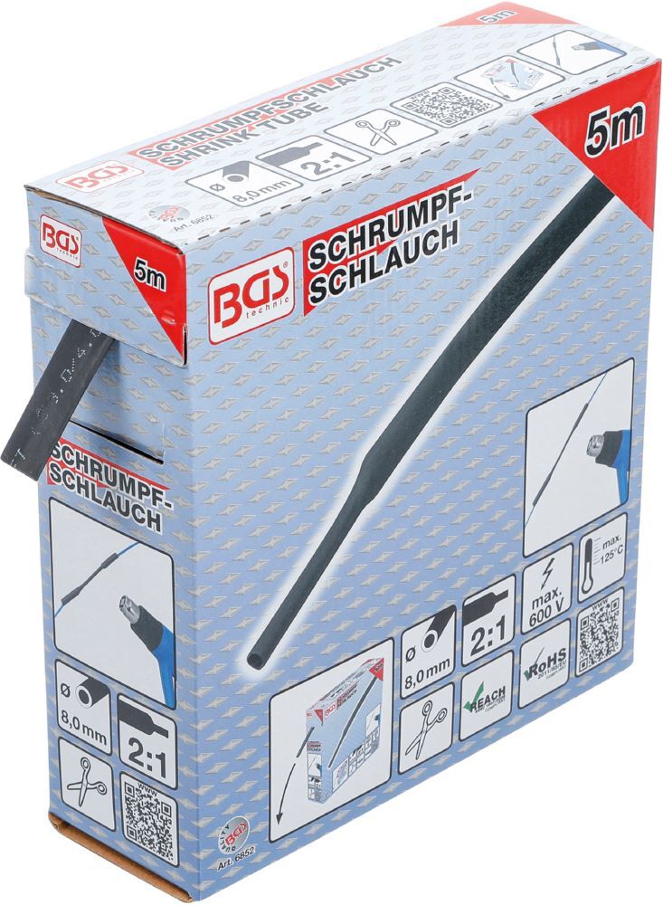 Produktbild Schrumpfschlauch Box schwarz Durchmesser 8 mm 5 meter bild 4