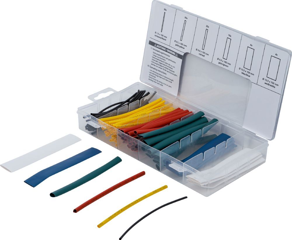 Produktbild BGS Schrumpfschlauch Sortiment farbig 100 teilig