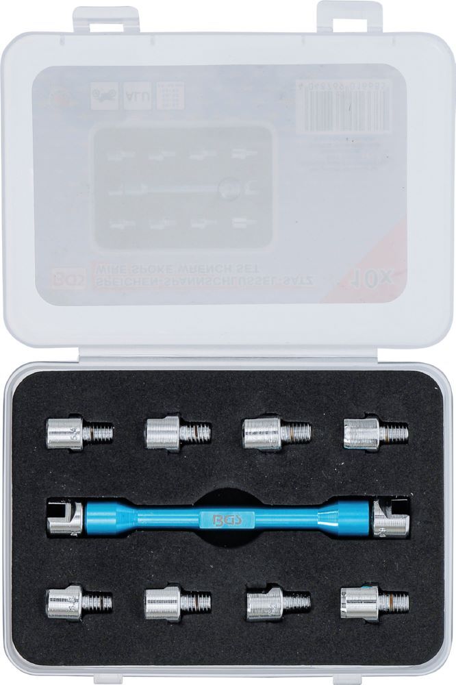 BGS Speichenschlüssel austauschbare Köpfe für Motorräder 10 teilig Produktbild BGS Speichenschlüssel austauschbare Köpfe für Motorräder 10 teilig