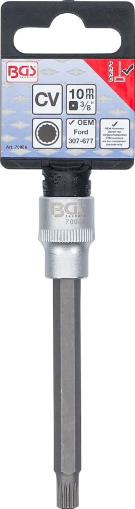 BGS Spezial Bit Einsatz Antrieb Innenvierkant 10 mm 3/8 Zoll Innenvielzahn XZN Produktbild BGS Spezial Bit Einsatz Antrieb Innenvierkant 10 mm 3/8 Zoll Innenvielzahn XZN bild 2