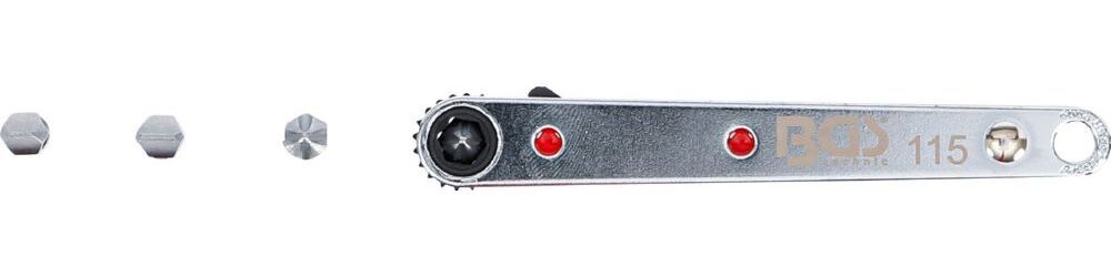 Produktbild Spezial Bitknarre ultra dünn Abtrieb Innensechskant 1/4 Zoll mit 4 Bits bild 3