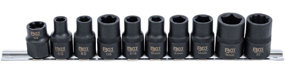 Produktbild BGS Spezial Kfz Steckschlüssel-Einsätze 3-/5-/6-/10-kant 10 teilig