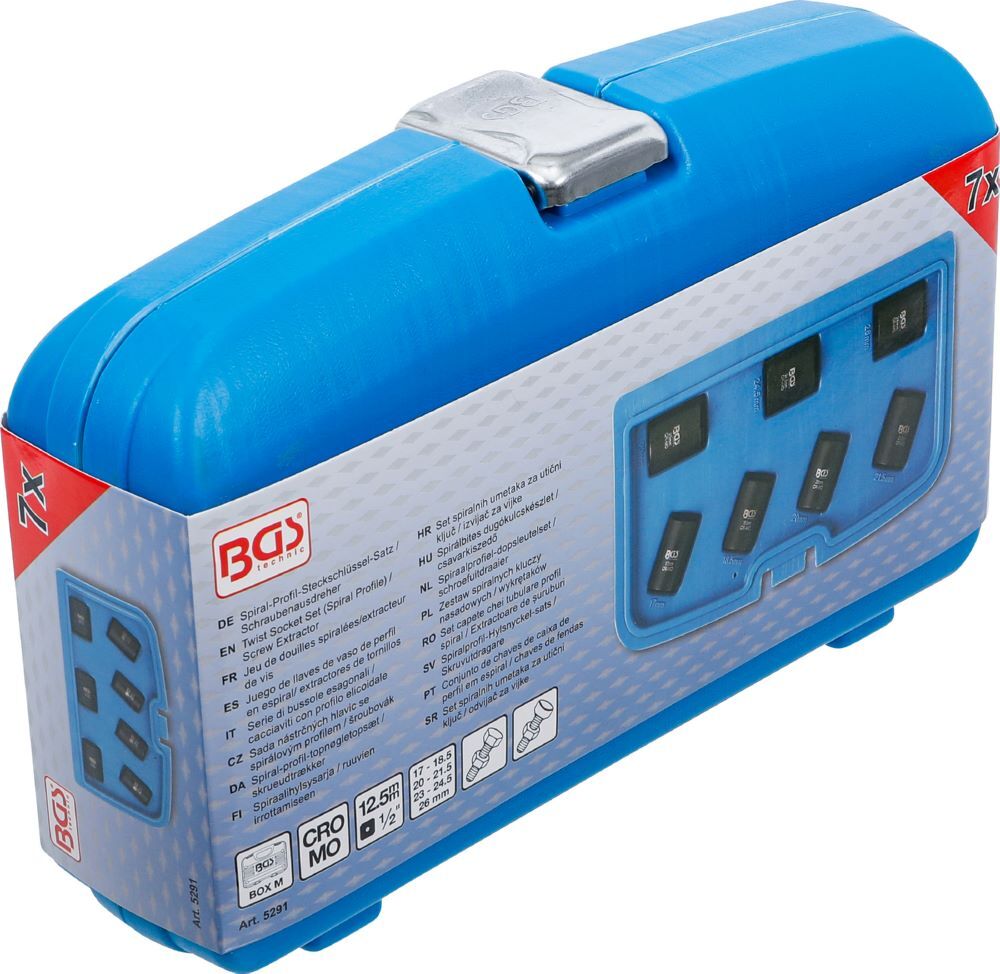 Produktbild Spiral Profil Steckschlüssel Satz / Schraubenausdreher 17-26 mm 7 teilig bild 6