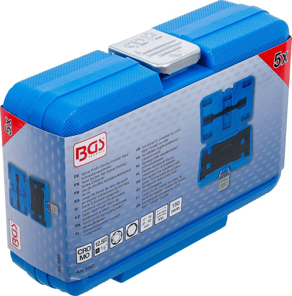 Produktbild Spiral Profil Steckschlüssel-Satz / Schraubenausdreher tief 17-22 mm 5 teilig bild 6