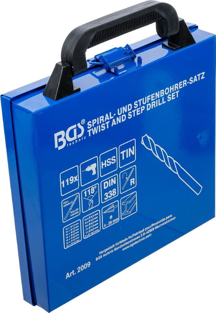 Produktbild Spiral und Stufenbohrer Satz HSS Titan nitriert 1 - 10 mm 119 teilig bild 6
