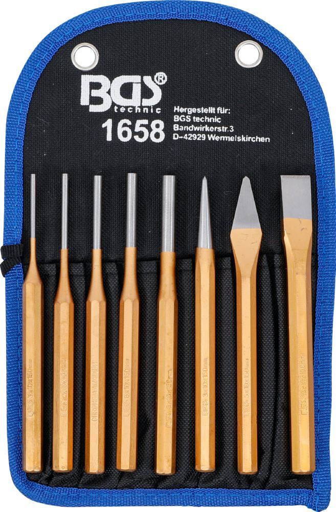 BGS Splintentreiber Satz 150 mm mit Meißel und Körner 8 teilig Produktbild BGS Splintentreiber Satz 150 mm mit Meißel und Körner 8 teilig