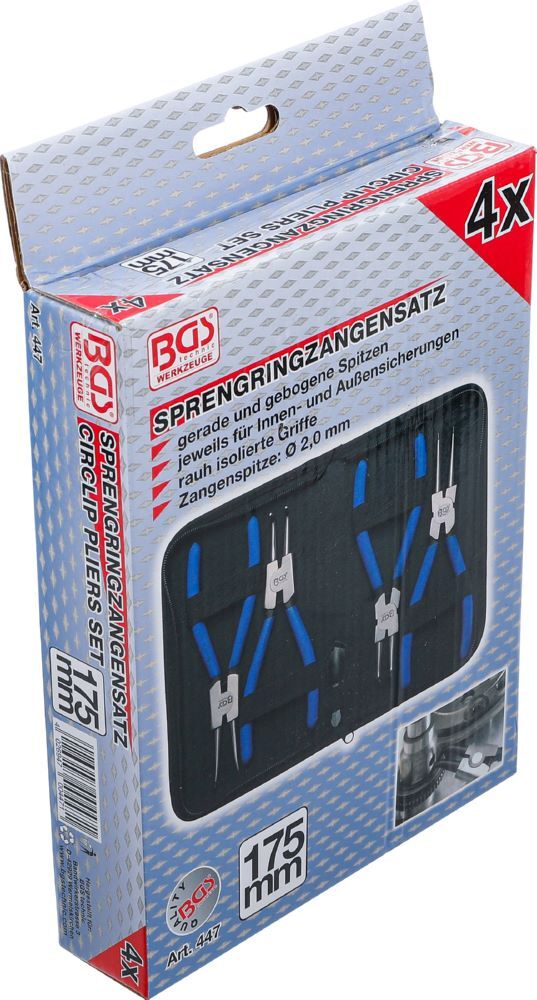 BGS Sprengringzangen Satz 175 mm 4 teilig Blau Produktbild BGS Sprengringzangen Satz 175 mm 4 teilig Blau bild 8