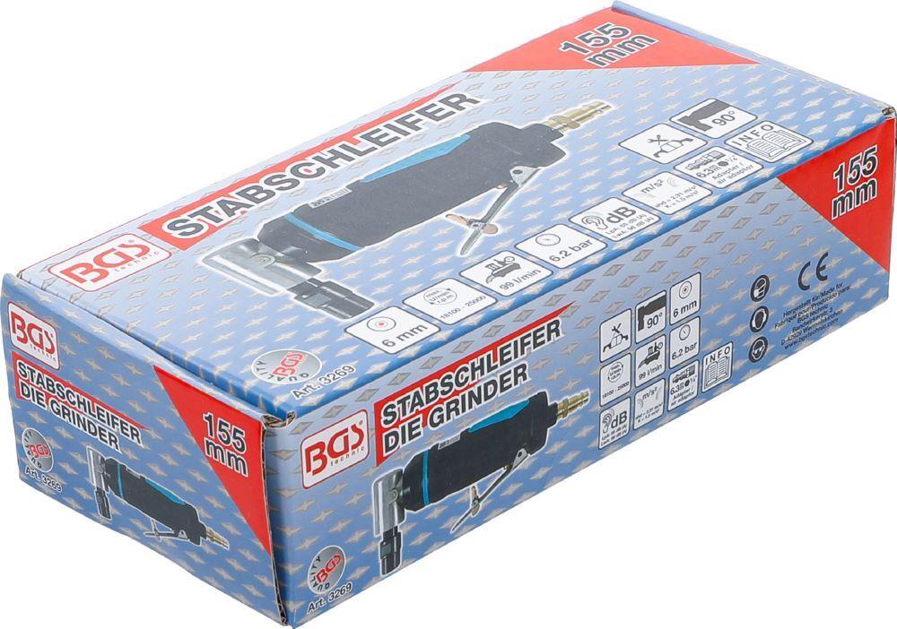 BGS Stabschleifer 90 grad abgewinkelt 155 mm 18000 U/min BGS Stabschleifer 90 grad abgewinkelt 155 mm 18000 U/min