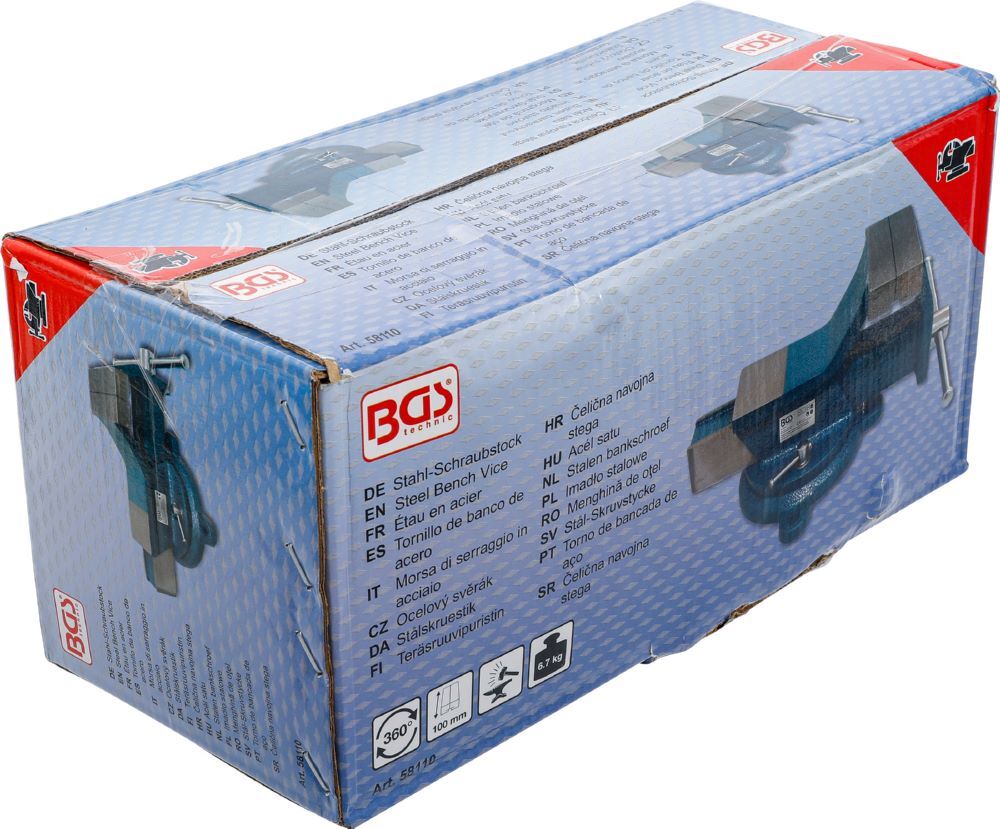 BGS Stahl Schraubstock geschmiedet 100 mm Spannbacken Produktbild BGS Stahl Schraubstock geschmiedet 100 mm Spannbacken bild 7