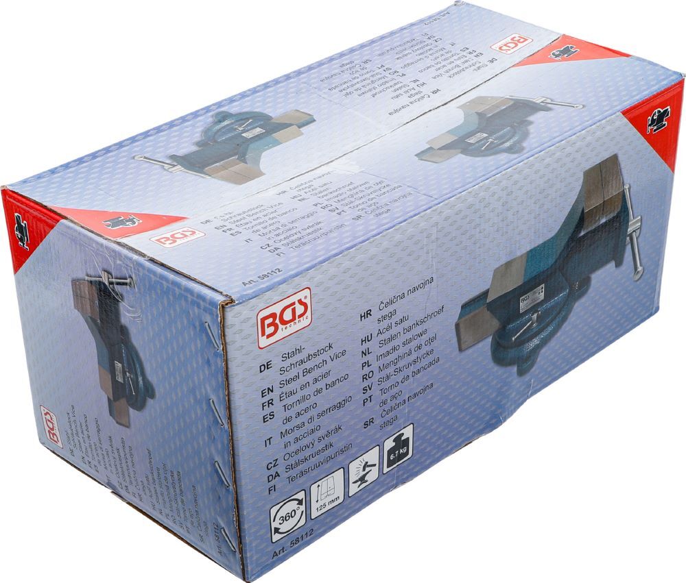 BGS Stahl Schraubstock geschmiedet 125 mm Spannbacken Produktbild BGS Stahl Schraubstock geschmiedet 125 mm Spannbacken bild 7