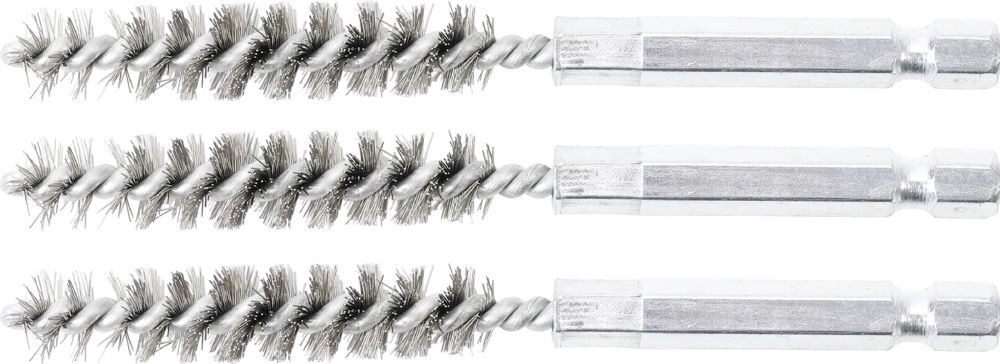 Produktbild BGS Stahlbürste 10 mm Antrieb Außensechskant 6,3 mm 1/4 Zoll 3 teilig