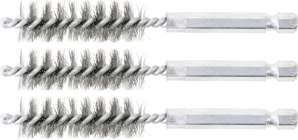 Produktbild BGS Stahlbürste 14 mm Antrieb Außensechskant 6,3 mm 1/4 Zoll 3 teilig
