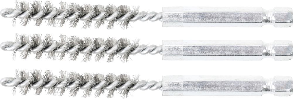 Produktbild BGS Stahlbürste 9 mm Antrieb Außensechskant 6,3 mm 1/4 Zoll 3 teilig