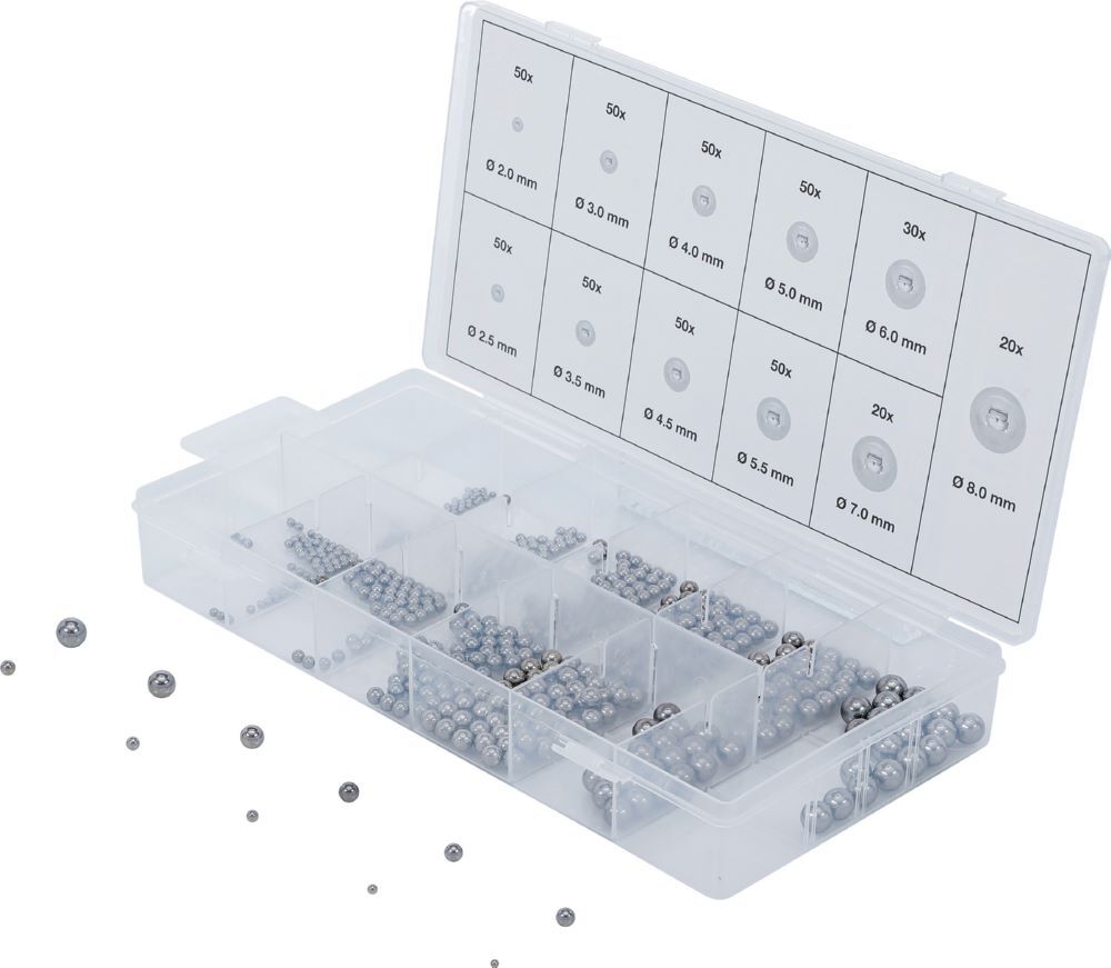 BGS Stahlkugel Sortiment 470 teilig Produktbild BGS Stahlkugel Sortiment 470 teilig