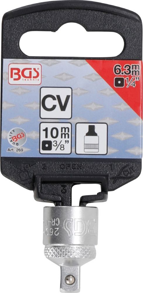 Produktbild Steckschlüssel Adapter Innenvierkant 3/8 Zoll - Außenvierkant 1/4 Zoll bild 2