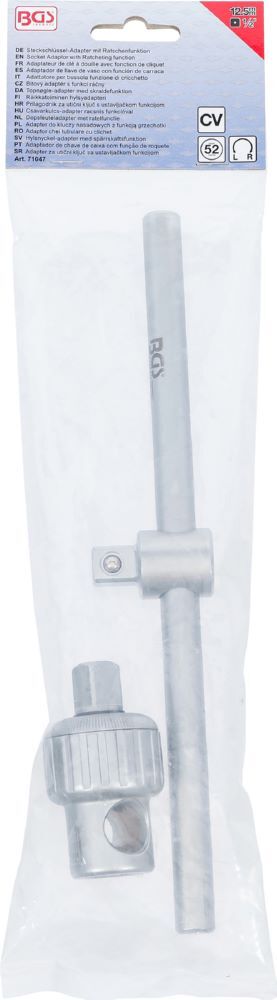 Produktbild Steckschlüssel Adapter mit Ratschenfunktion mit Gleitgriff Abtrieb 1/2 Zoll bild 6