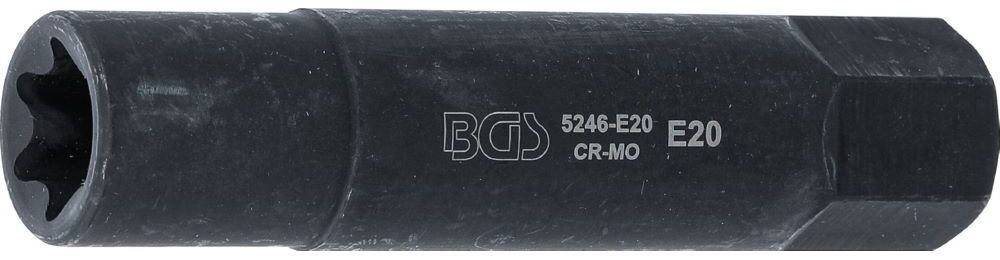 Produktbild BGS Steckschlüssel Einsatz E-Profil extra lang Antrieb Außensechskant 22 mm E20