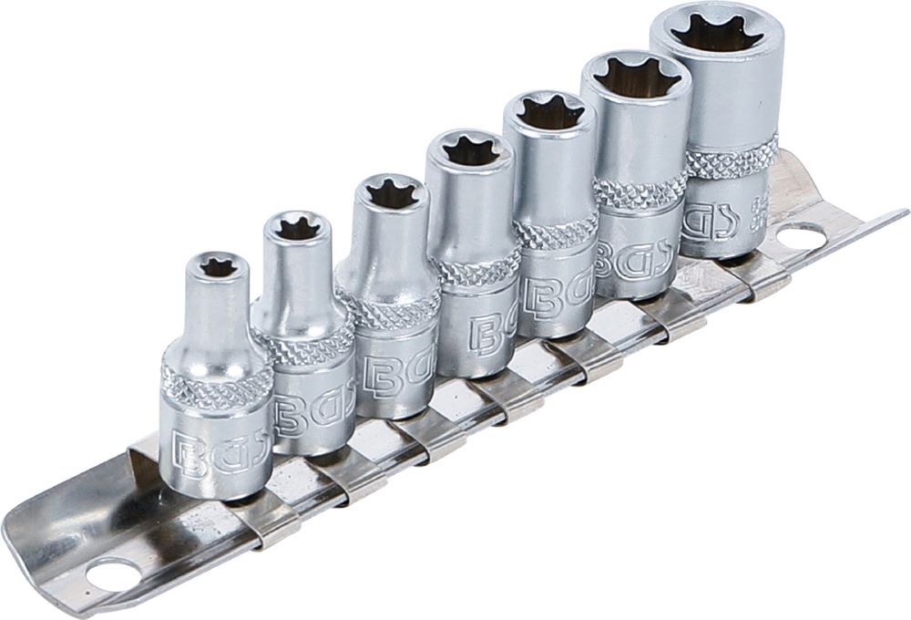 Produktbild Steckschlüssel Einsatz Satz E-Profil E4-E11 7 teilig bild 2