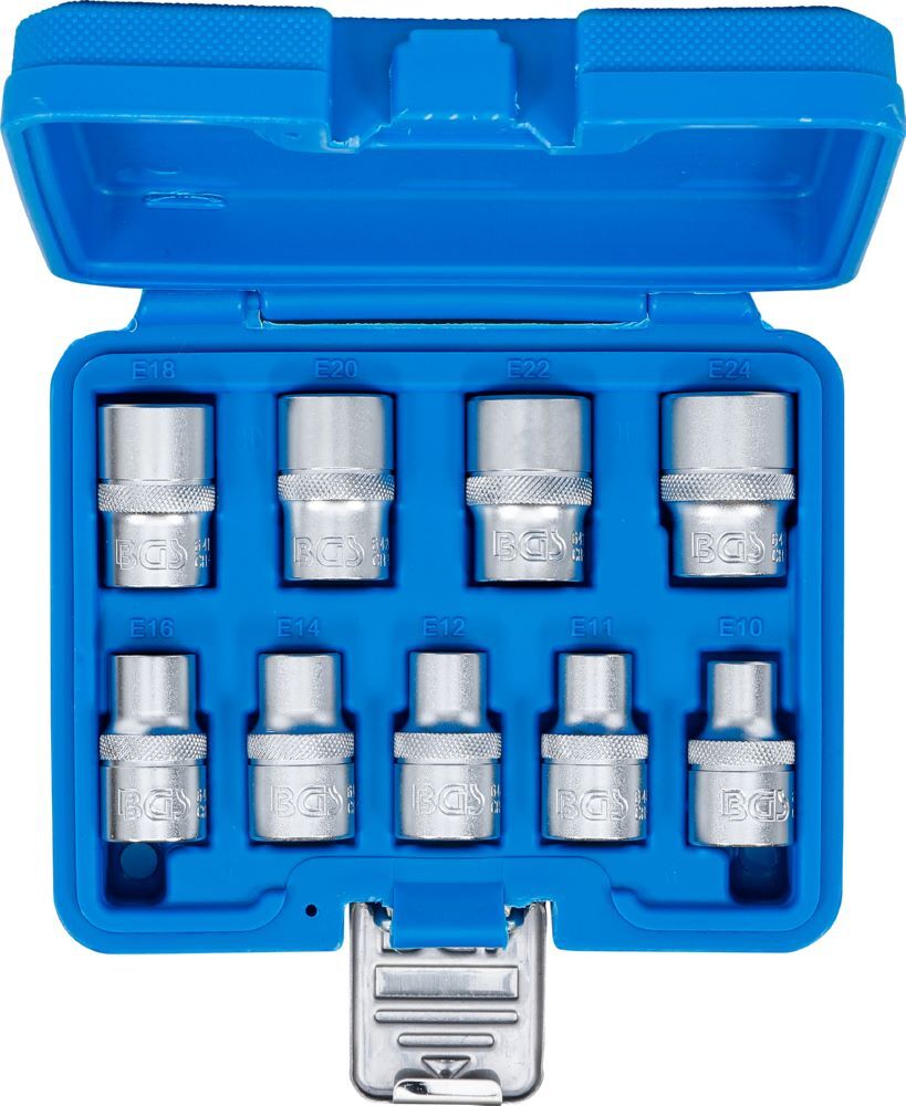Produktbild Steckschlüssel Einsatz Satz E-Profil Innenvierkant 1/2 Zoll E10-E24 9 teilig bild 4