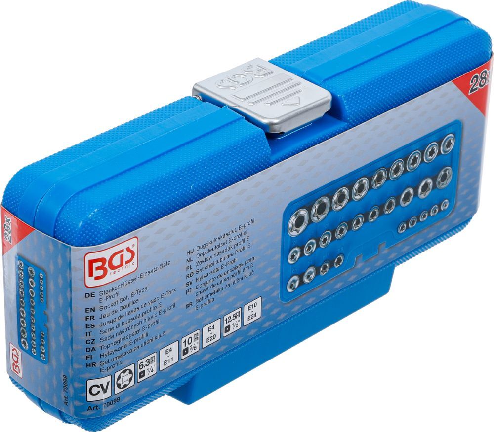 Produktbild Steckschlüssel Einsatz Satz E-Profil E4-E24 28 teilig bild 6