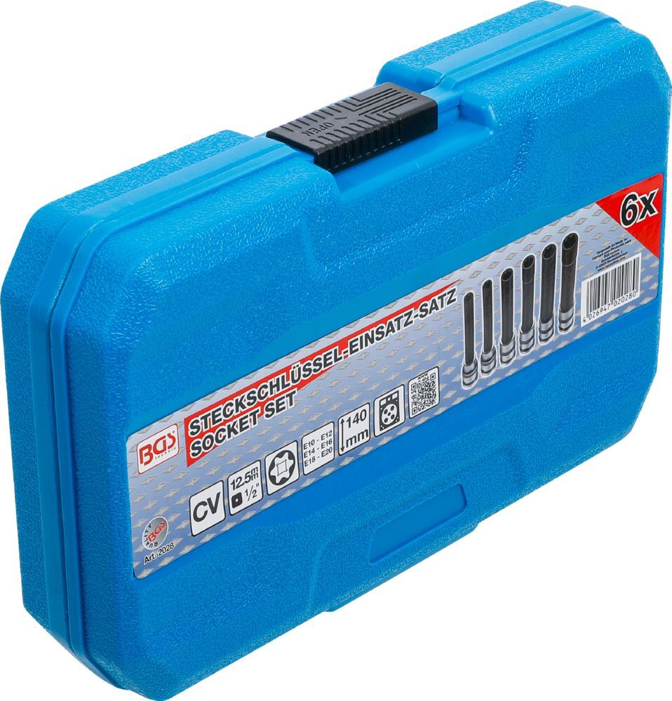Produktbild Steckschlüssel Einsatz Satz E-Profil extra lang E10-E20 6 teilig bild 5